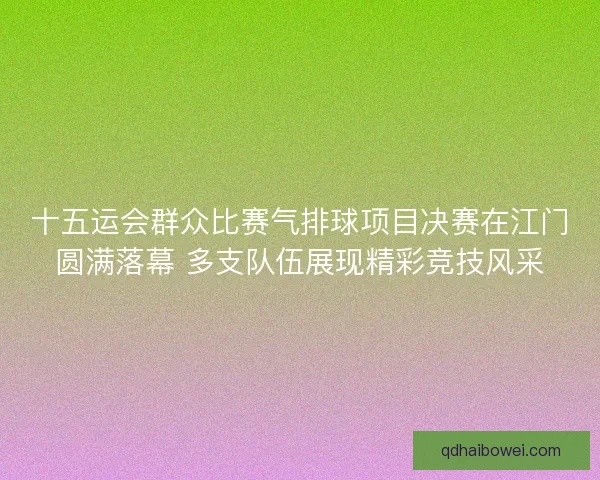 十五运会群众比赛气排球项目决赛在江门圆满落幕 多支队伍展现精彩竞技风采